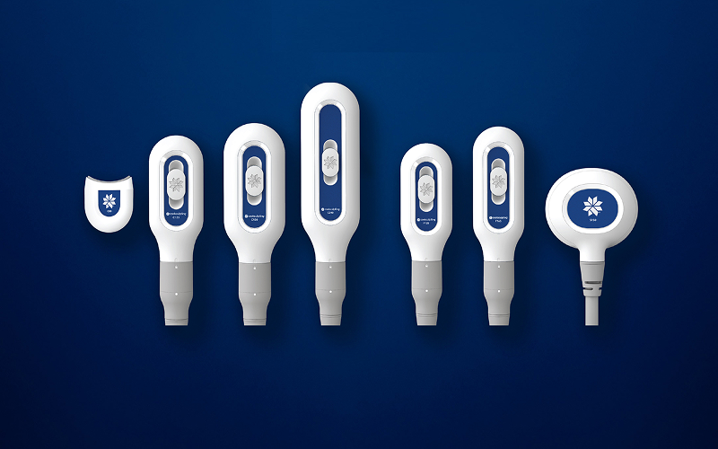 Different applicators of CoolSculpting Elite for targeted fat reduction areas